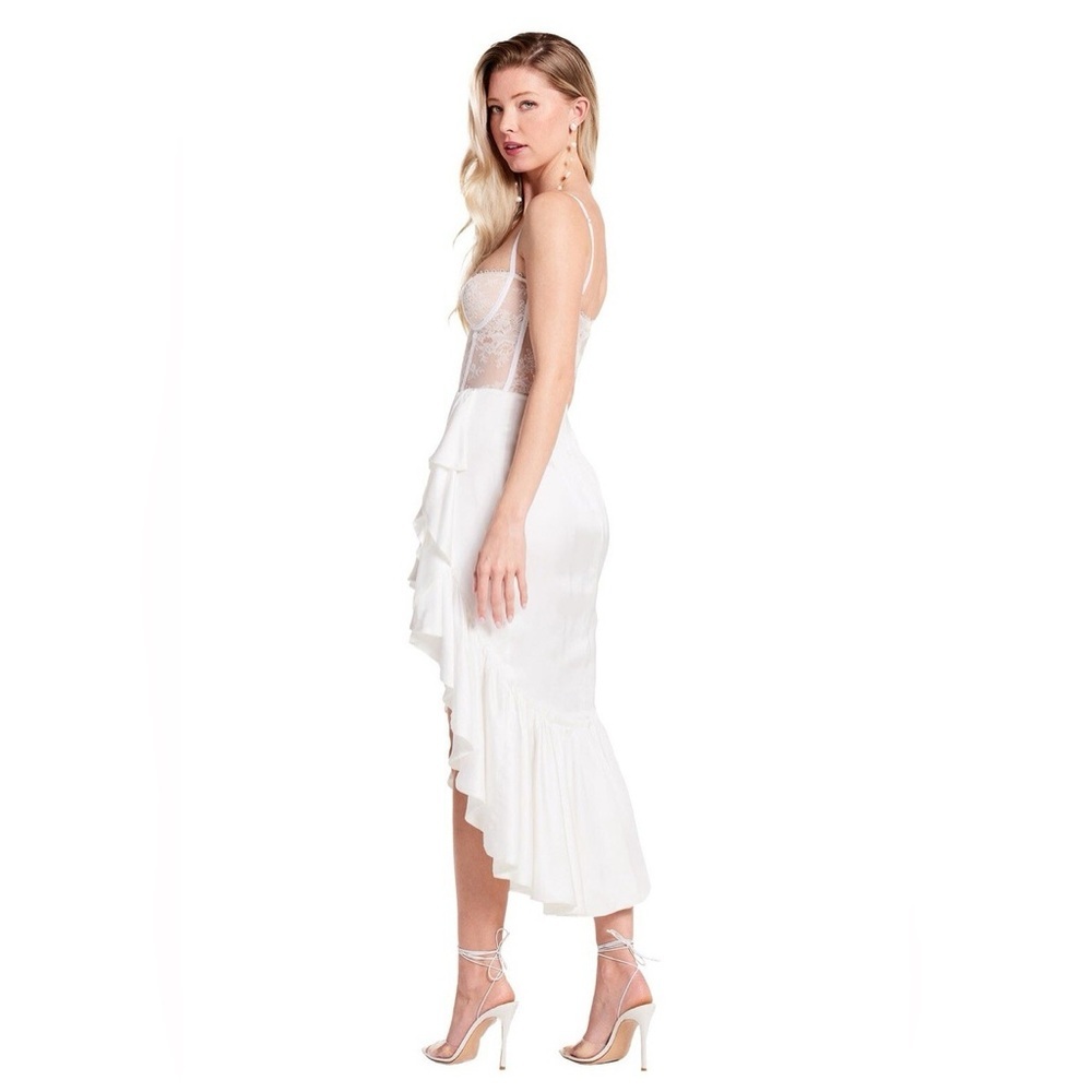 Katie May x Free People Take a Sip Asymmetrical Sheer Bone In Cream Dress Small - Picture 4 of 9